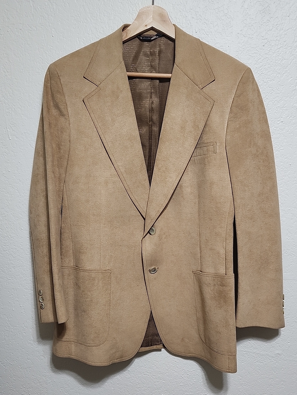 Authentic Vintage 1970s Halston "Halsuede" Suede-Look Men's Blazer Sz M / 39R